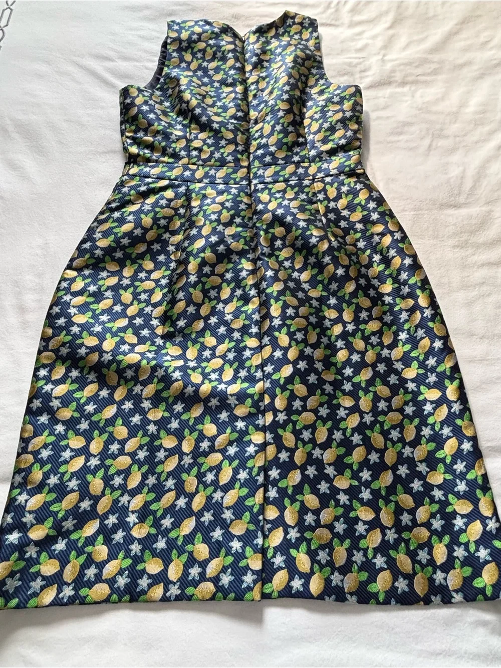 NWOT! RARE! J.Crew V-Neck Lemon Jacquard Print Dress